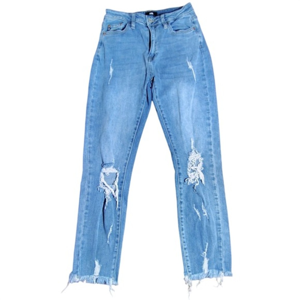 I&M Black Label Womens‎ Size 3 Light Wash Distressed Raw Hem Jeans streetwear